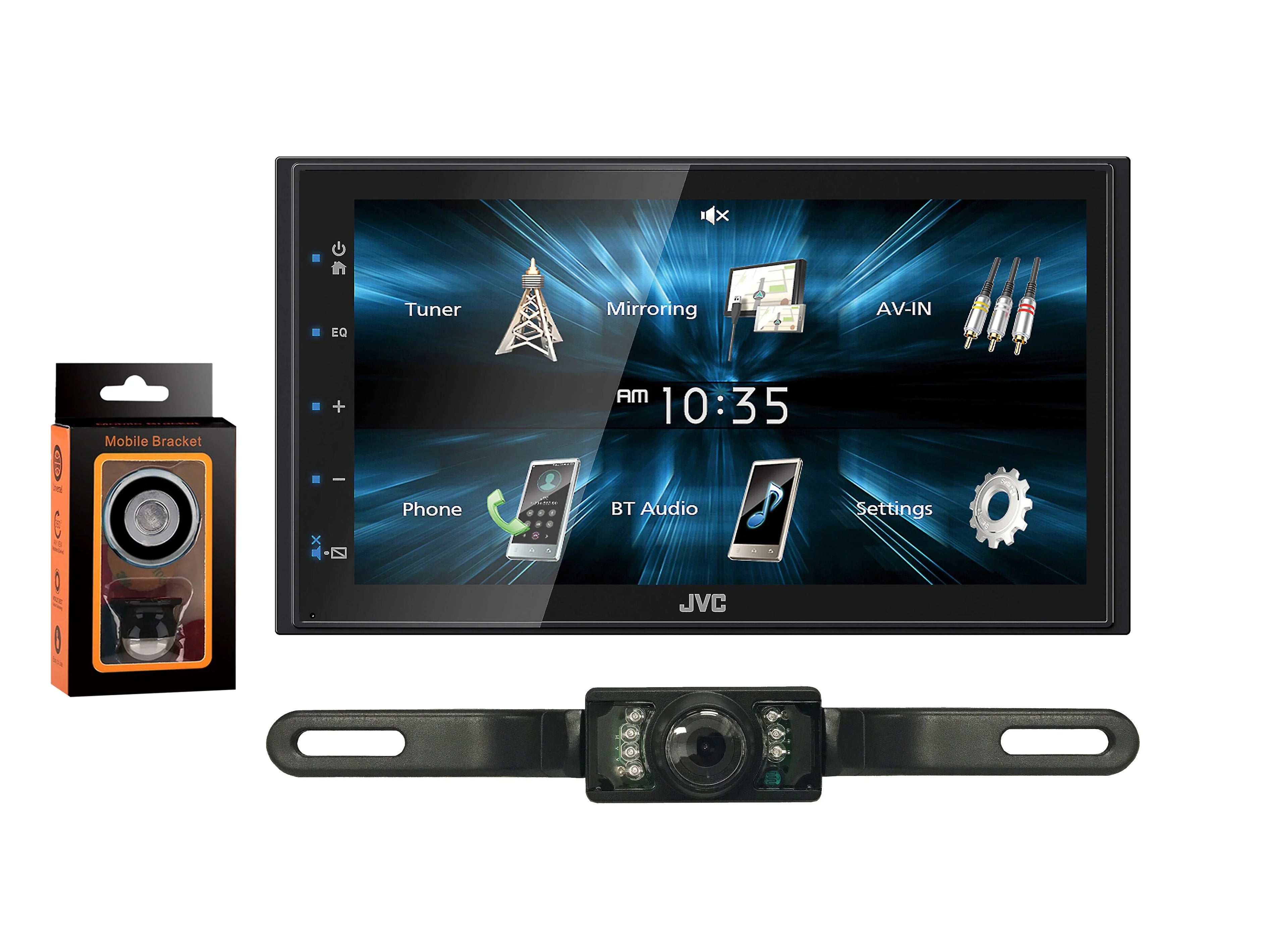'- Digital Media Receiver Fixed 6.8" Touchscreen Monitor + Absolute Rearview Camera & Magnet Phone Holder