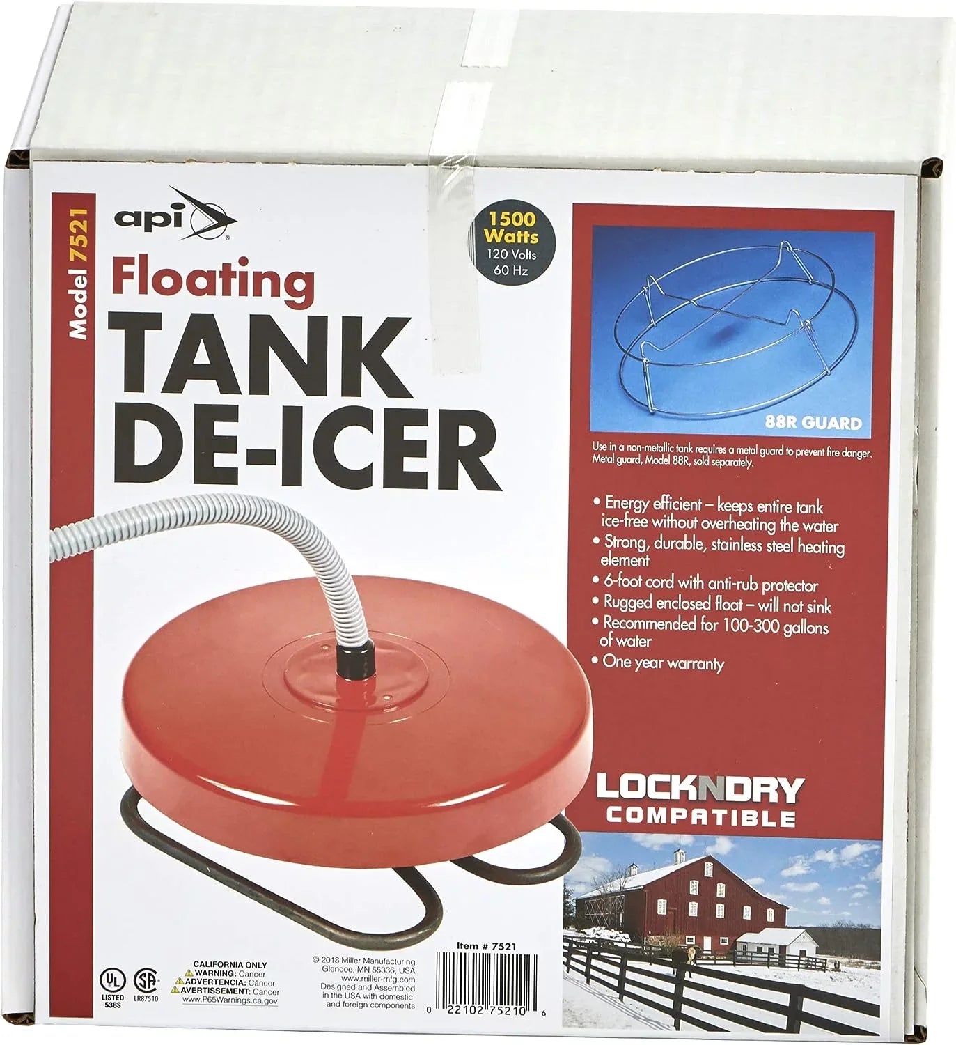 Floating Water Tank Deicer Floating De-Icer, 1500 Watt