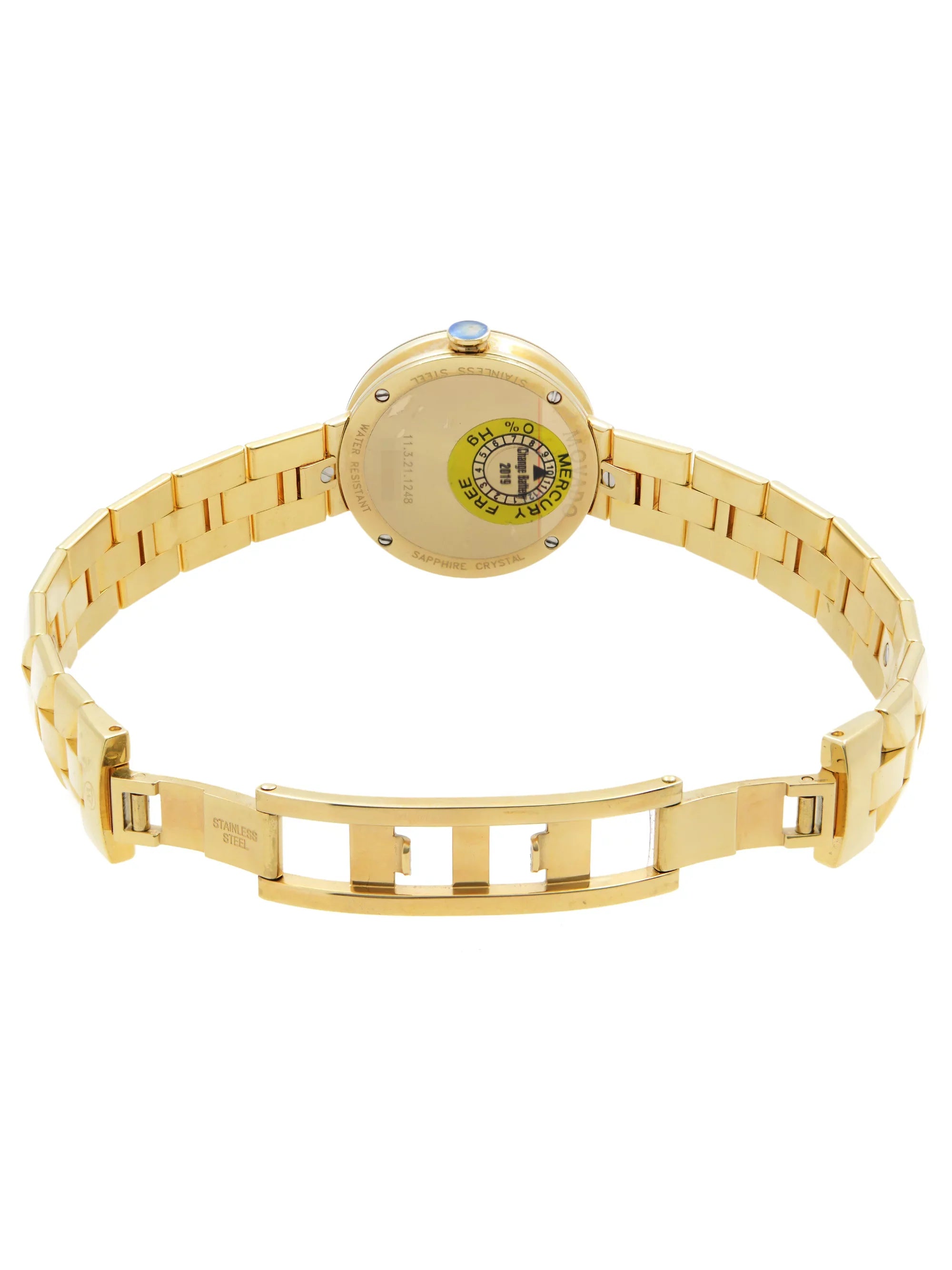 Movado Sapphire Steel Gold  Champagne Dial Quartz Ladies Watch 0606816