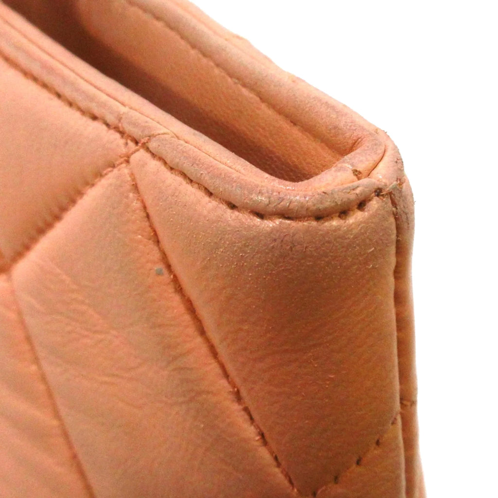 Pre-Owned Authenticated Chanel Lambskin Medallion Tote Leather Orange Tote Bag Women (Good)